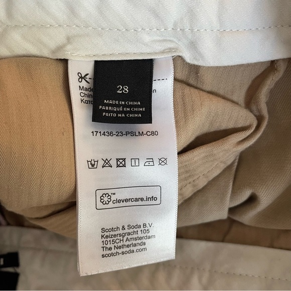 SCOTCH&SODA Amsterdam In Bloom Tan Pleated Wide Leg Trousers Pants 20784 - Picture 8 of 14